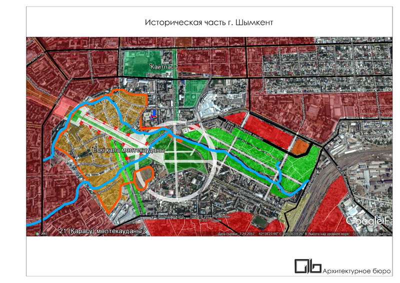 Карта города шымкент